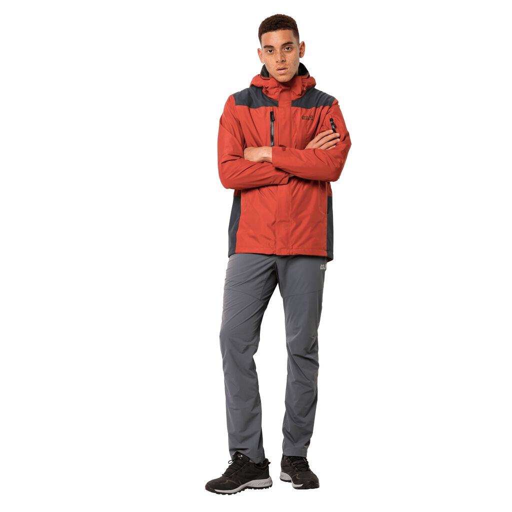 Jack Wolfskin BRECON RANGE αδιάβροχο μπουφάν ανδρικα κοκκινα | GR3689038